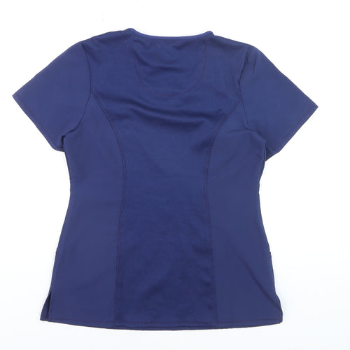 Infinity Womens Blue Short Sleeve Workwear T-Shirt Top Size L