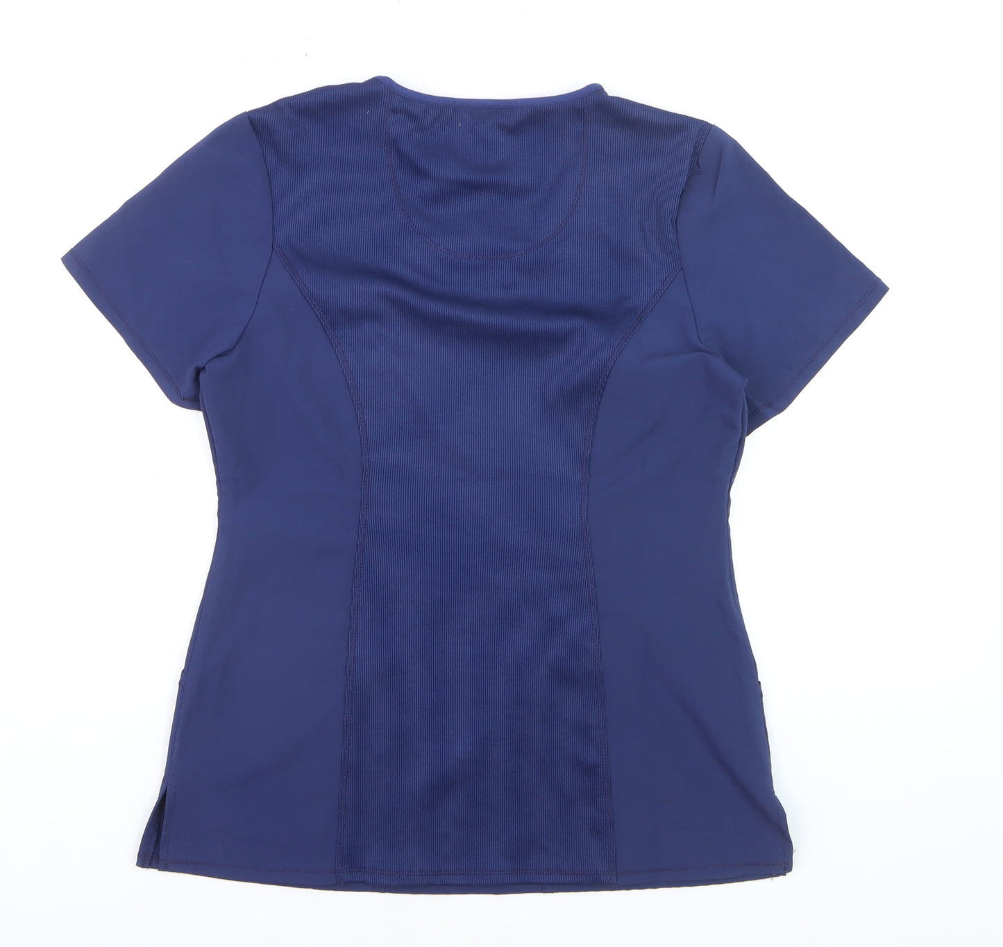 Infinity Womens Blue Short Sleeve Workwear T-Shirt Top Size L
