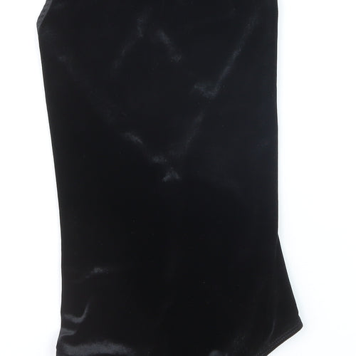 Nobody's Child Women's Black Velvet Sleeveless Camisole Bodysuit Size M