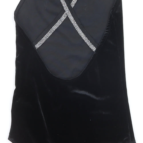 Nobody's Child Women's Black Velvet Sleeveless Camisole Bodysuit Size M
