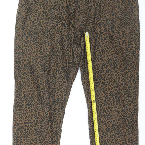 Bonmarche Women's Brown Animal Print Straight Leg Jeans Size 20