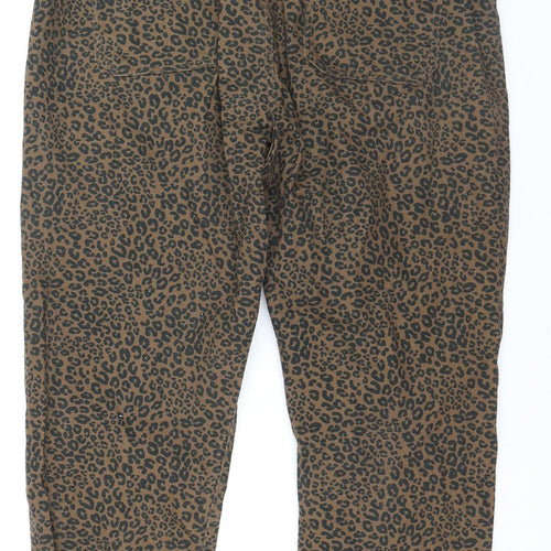 Bonmarche Women's Brown Animal Print Straight Leg Jeans Size 20