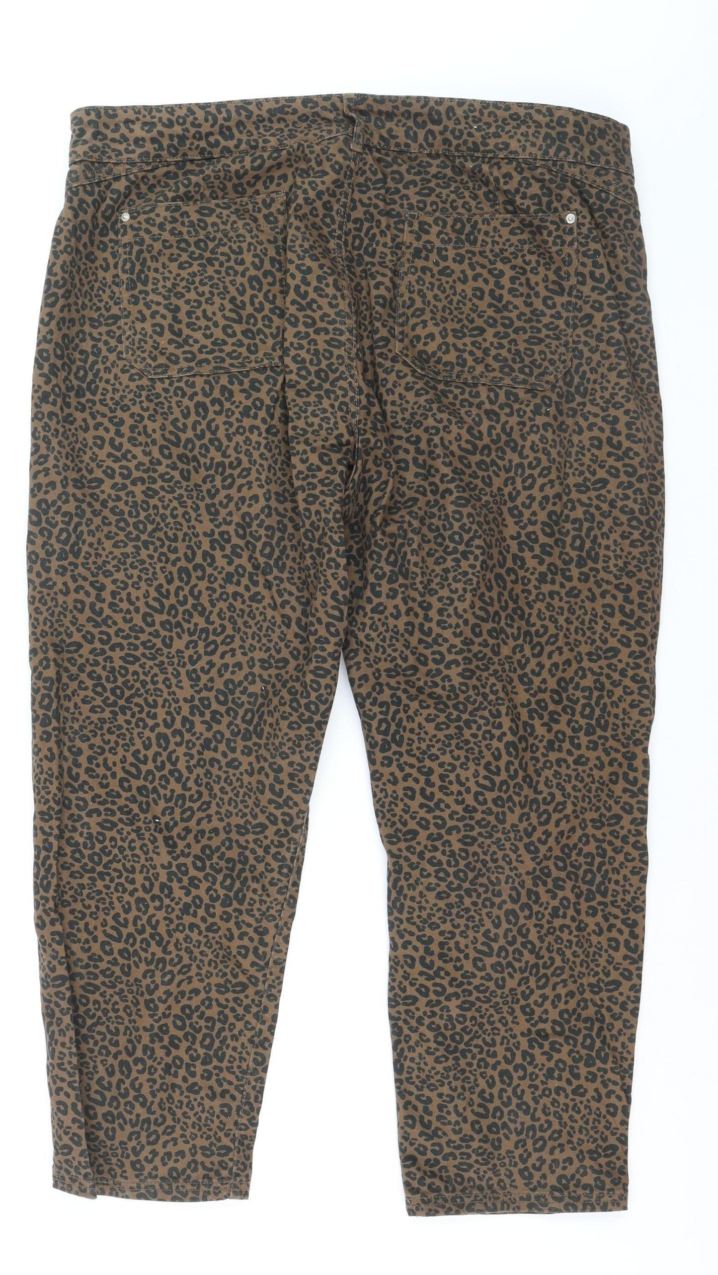 Bonmarche Women's Brown Animal Print Straight Leg Jeans Size 20