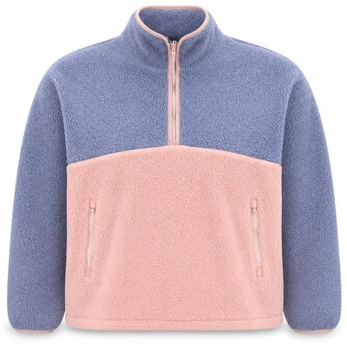 Dunnes Women’s Pink & Purple 1/2 Zip Fleece Sweatshirt Size 14 Lined Pullover