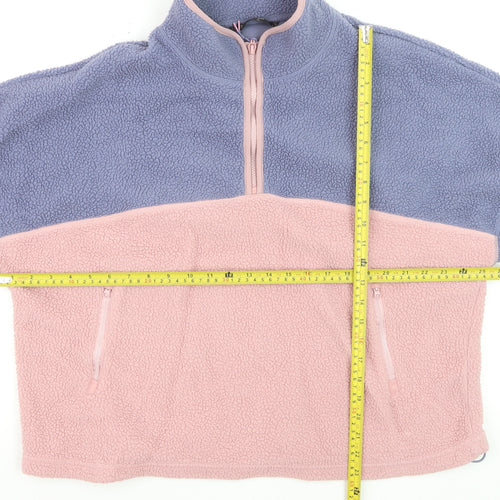 Dunnes Women’s Pink & Purple 1/2 Zip Fleece Sweatshirt Size 14 Lined Pullover