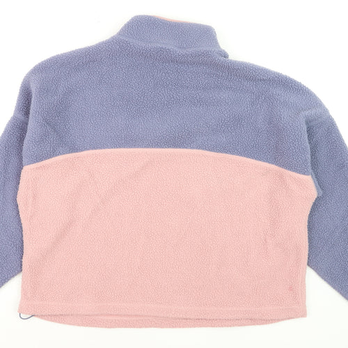 Dunnes Women’s Pink & Purple 1/2 Zip Fleece Sweatshirt Size 14 Lined Pullover