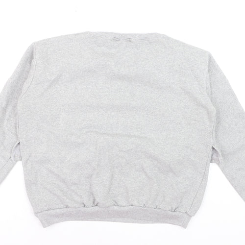 House of Hurrah Women Grey Leopard Star Pullover Sweatshirt L