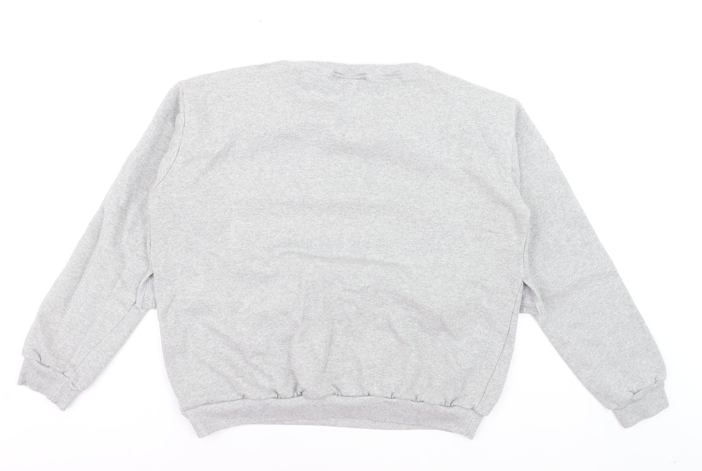 House of Hurrah Women Grey Leopard Star Pullover Sweatshirt L