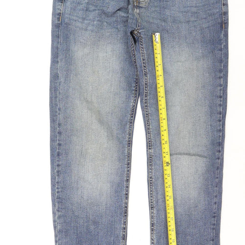 Denim Co. Women's Blue Slim Fit Mid Rise Straight Jeans Size 12