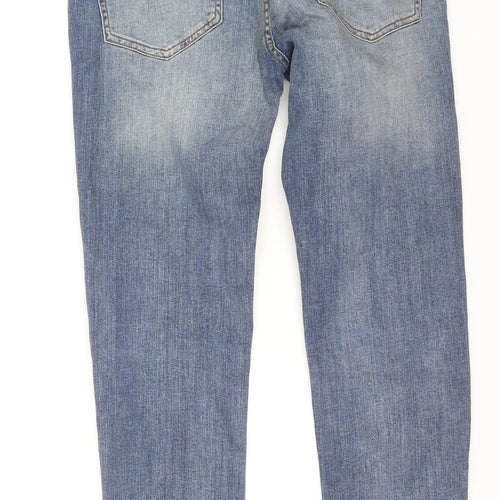 Denim Co. Women's Blue Slim Fit Mid Rise Straight Jeans Size 12