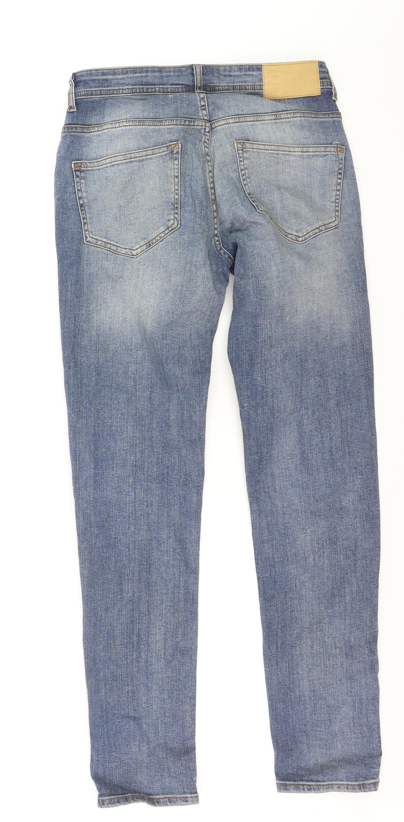 Denim Co. Women's Blue Slim Fit Mid Rise Straight Jeans Size 12