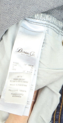 Denim Co. Women's Blue Slim Fit Mid Rise Straight Jeans Size 12