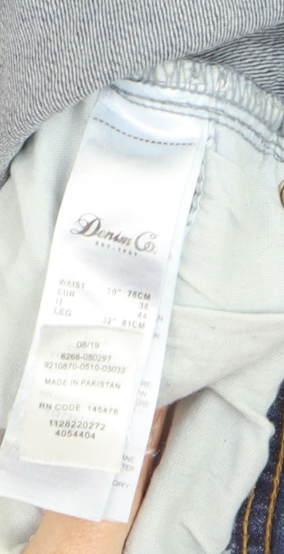 Denim Co. Women's Blue Slim Fit Mid Rise Straight Jeans Size 12