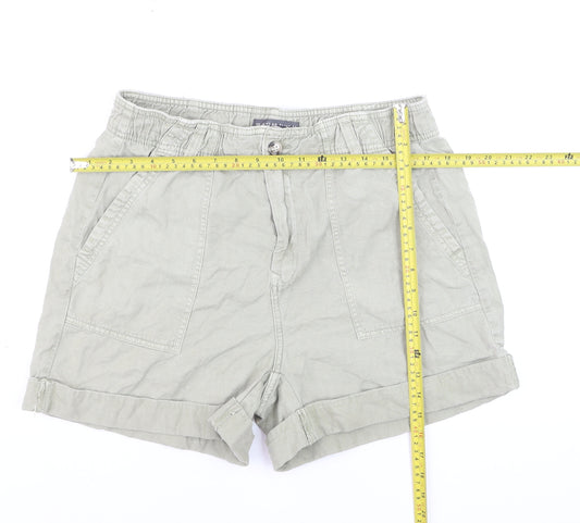 Primark Women’s Beige Chino Shorts Size 16 Cotton Casual Elastic Waist