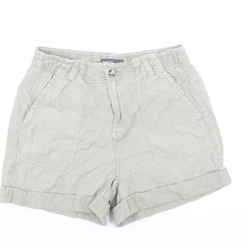 Primark Women’s Beige Chino Shorts Size 16 Cotton Casual Elastic Waist