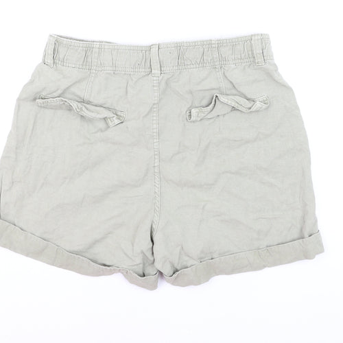 Primark Women’s Beige Chino Shorts Size 16 Cotton Casual Elastic Waist