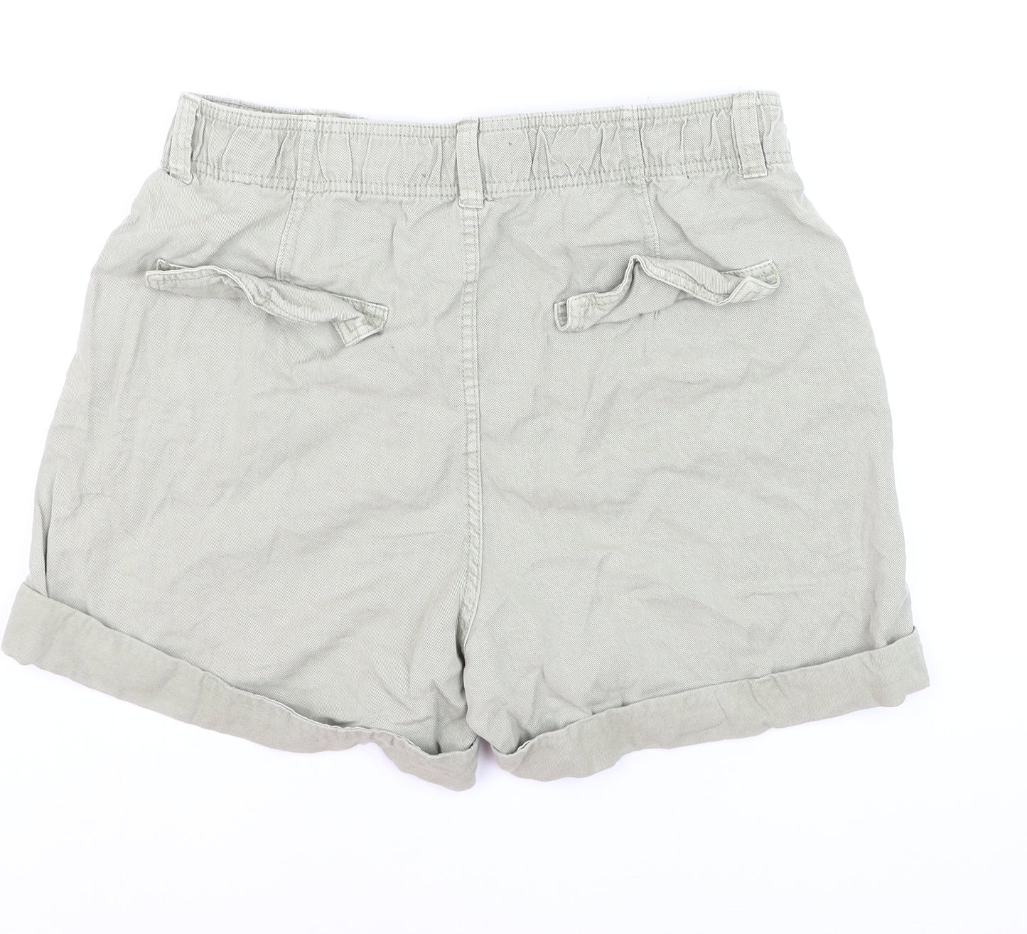 Primark Women’s Beige Chino Shorts Size 16 Cotton Casual Elastic Waist