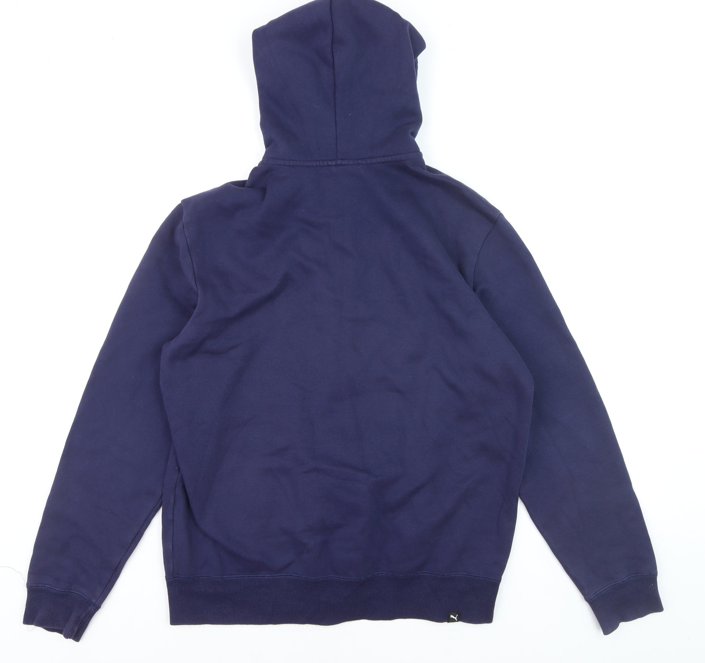 Puma Men's Blue Full Zip Hoodie M Sports Logo Fleece Sweatshirt