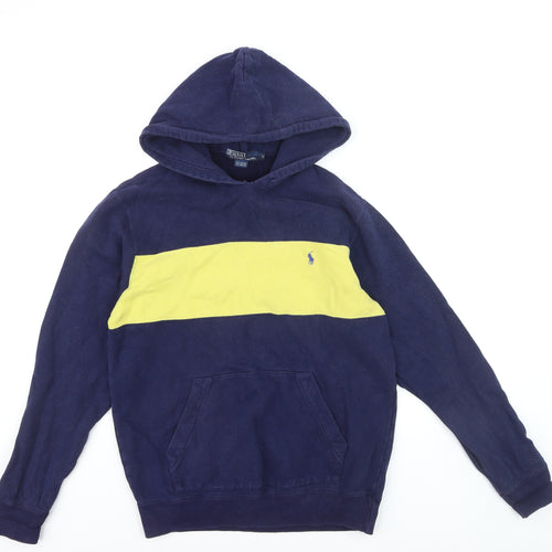Ralph Lauren Men’s Blue Pullover Hoodie S Classic Fleece Cotton Blend