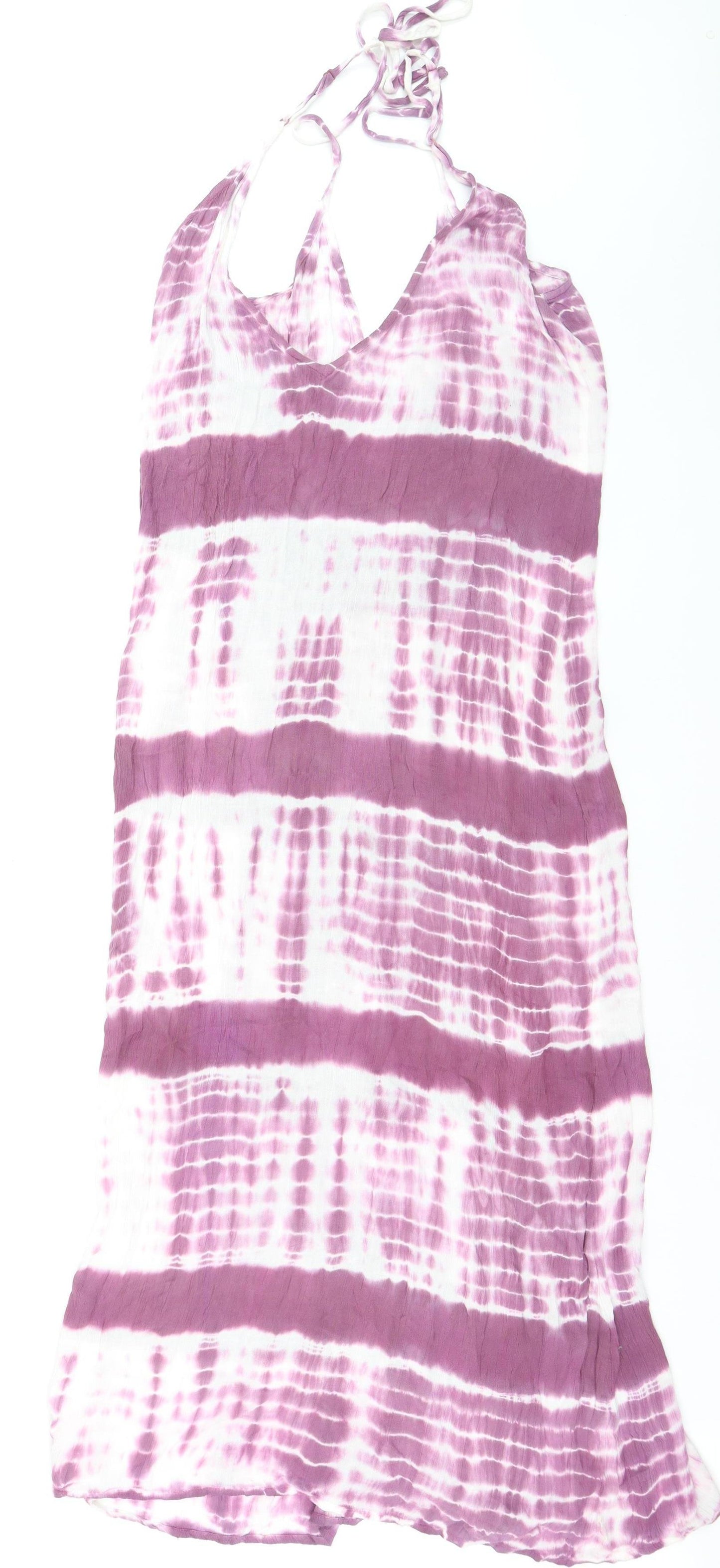 ASOS Women Purple Tie Dye Halter Slip Dress Size 10 Summer Beachwear