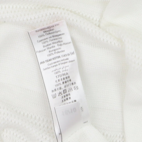 Next Womens White Long Sleeve Knit Striped Polyester T-Shirt Size 14