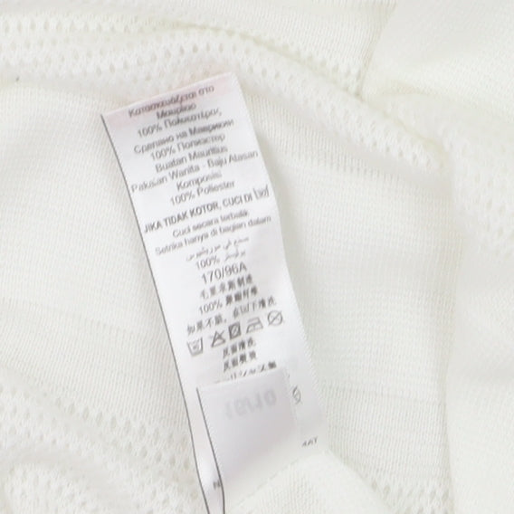 Next Womens White Long Sleeve Knit Striped Polyester T-Shirt Size 14