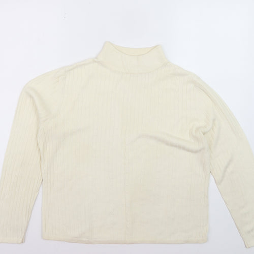 Croft & Barrow Women's Ivory Mock Neck Cable Knit Jumper L