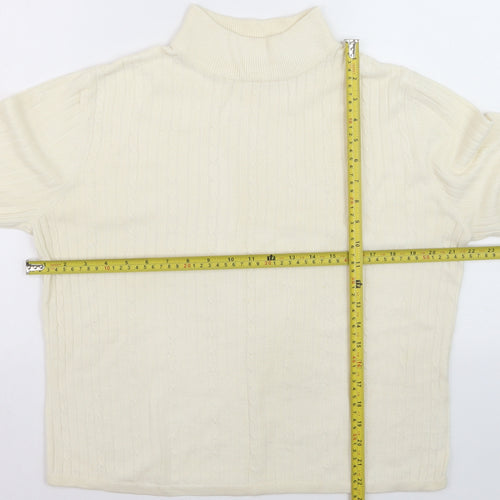 Croft & Barrow Women's Ivory Mock Neck Cable Knit Jumper L