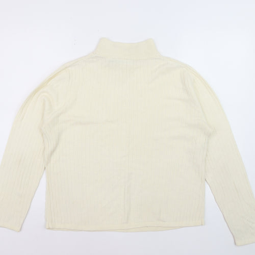 Croft & Barrow Women's Ivory Mock Neck Cable Knit Jumper L
