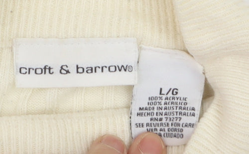 Croft & Barrow Women's Ivory Mock Neck Cable Knit Jumper L