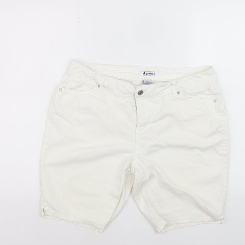 D.Jeans Womens White Chino Shorts Size 12 Petite Cotton Blend