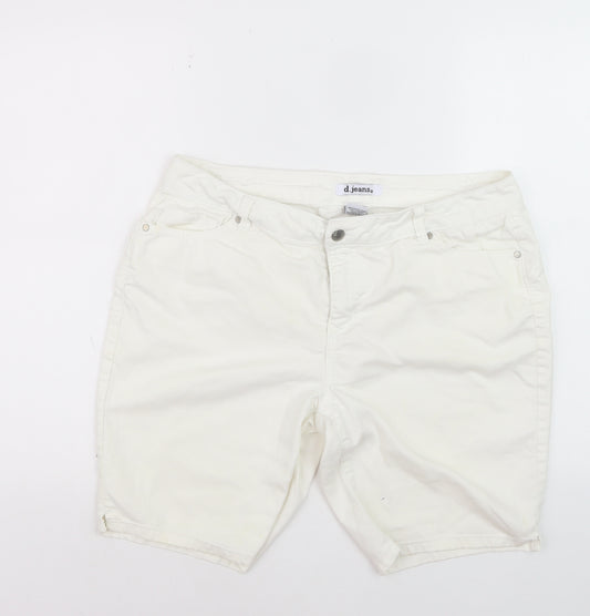 D.Jeans Womens White Chino Shorts Size 12 Petite Cotton Blend