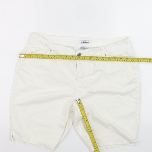 D.Jeans Womens White Chino Shorts Size 12 Petite Cotton Blend