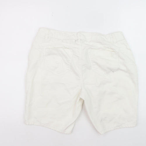 D.Jeans Womens White Chino Shorts Size 12 Petite Cotton Blend
