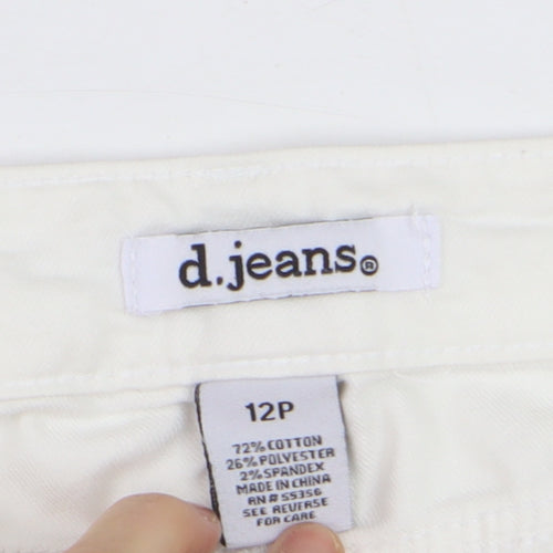 D.Jeans Womens White Chino Shorts Size 12 Petite Cotton Blend