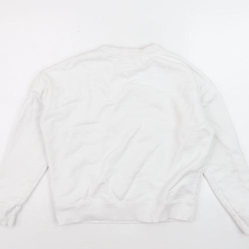 Tommy Jeans Men's White Crew Neck Sweatshirt Size S Classic Style
