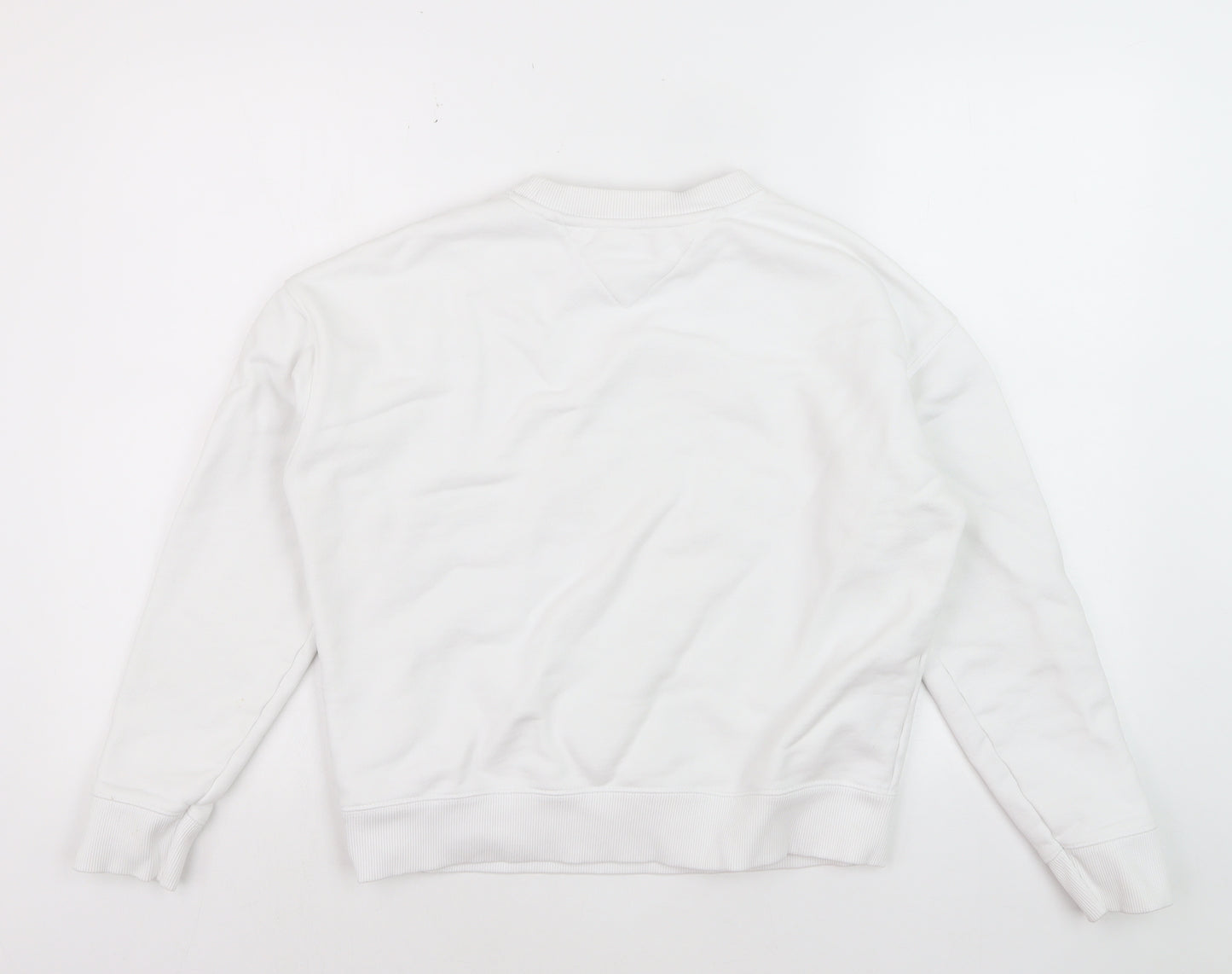 Tommy Jeans Men's White Crew Neck Sweatshirt Size S Classic Style