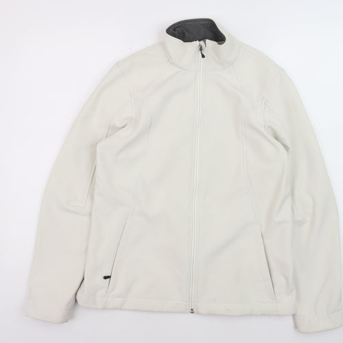 Lands' End Men's Ivory Softshell Jacket M Regular Fit Windproof Coat