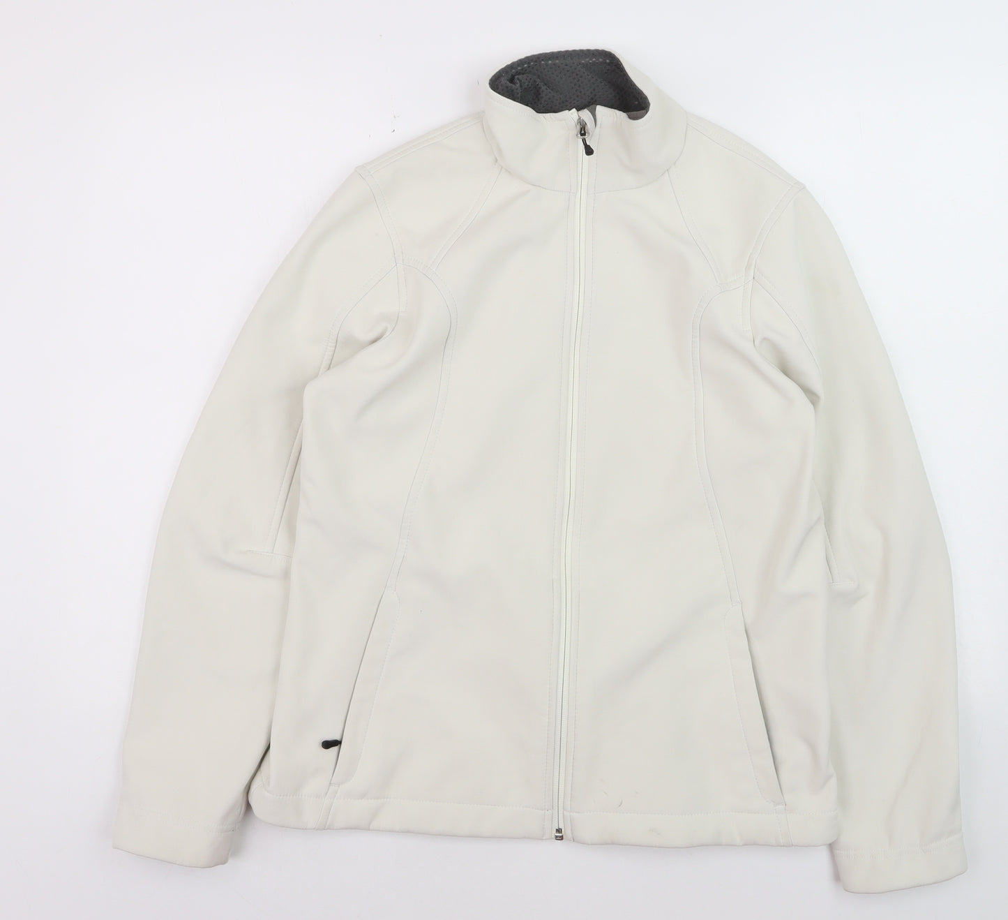 Lands' End Men's Ivory Softshell Jacket M Regular Fit Windproof Coat