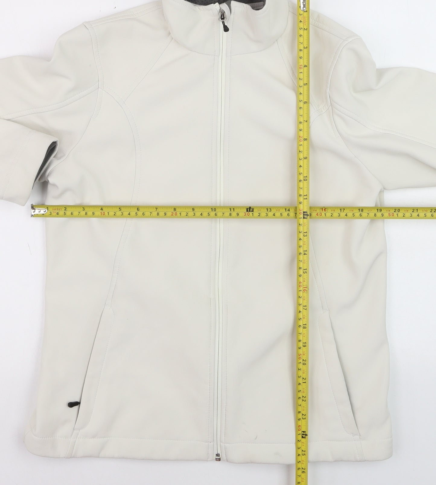 Lands' End Men's Ivory Softshell Jacket M Regular Fit Windproof Coat