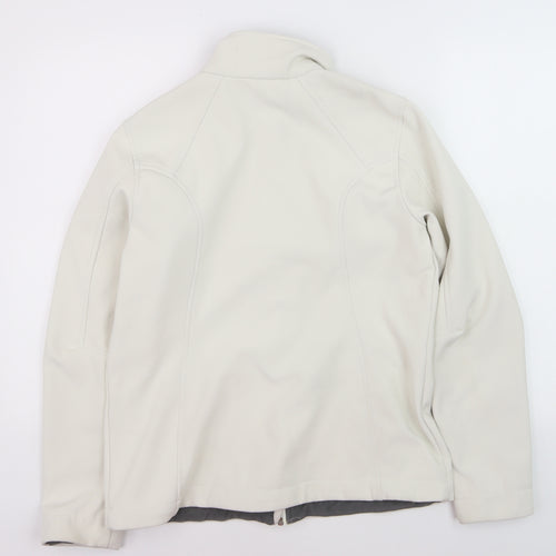 Lands' End Men's Ivory Softshell Jacket M Regular Fit Windproof Coat