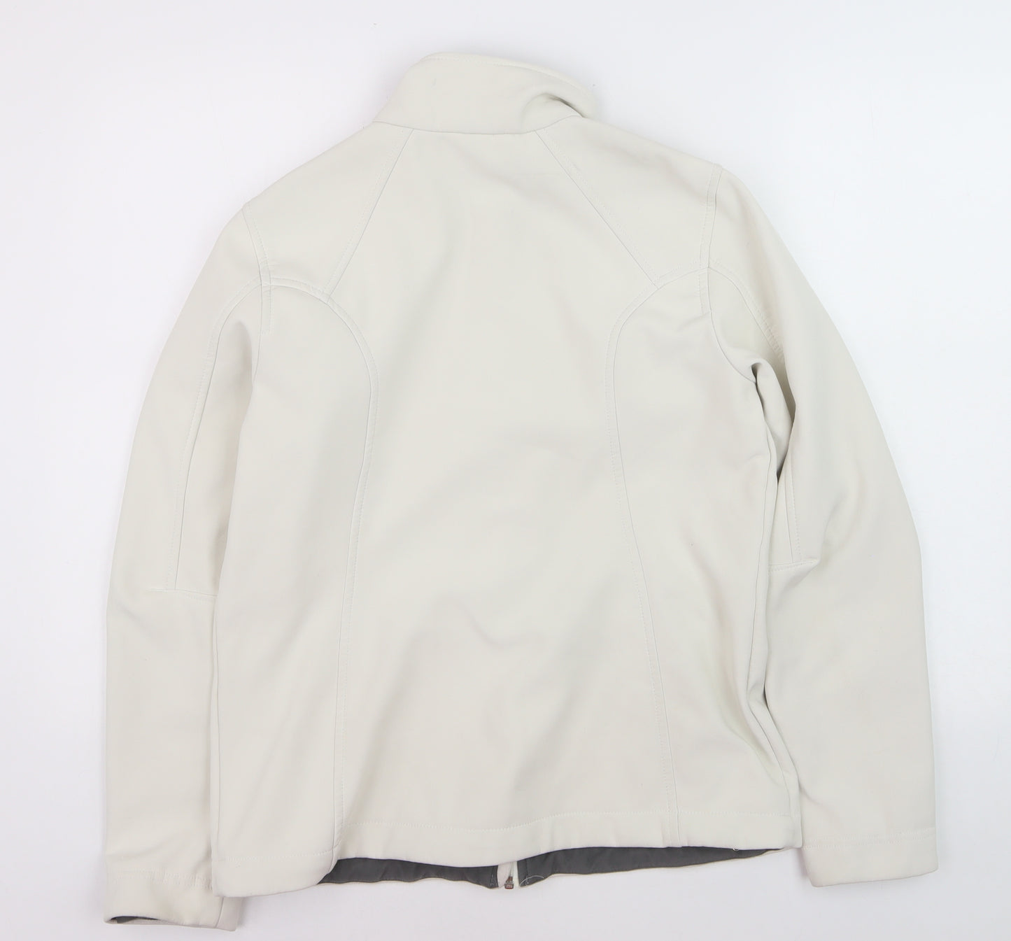Lands' End Men's Ivory Softshell Jacket M Regular Fit Windproof Coat
