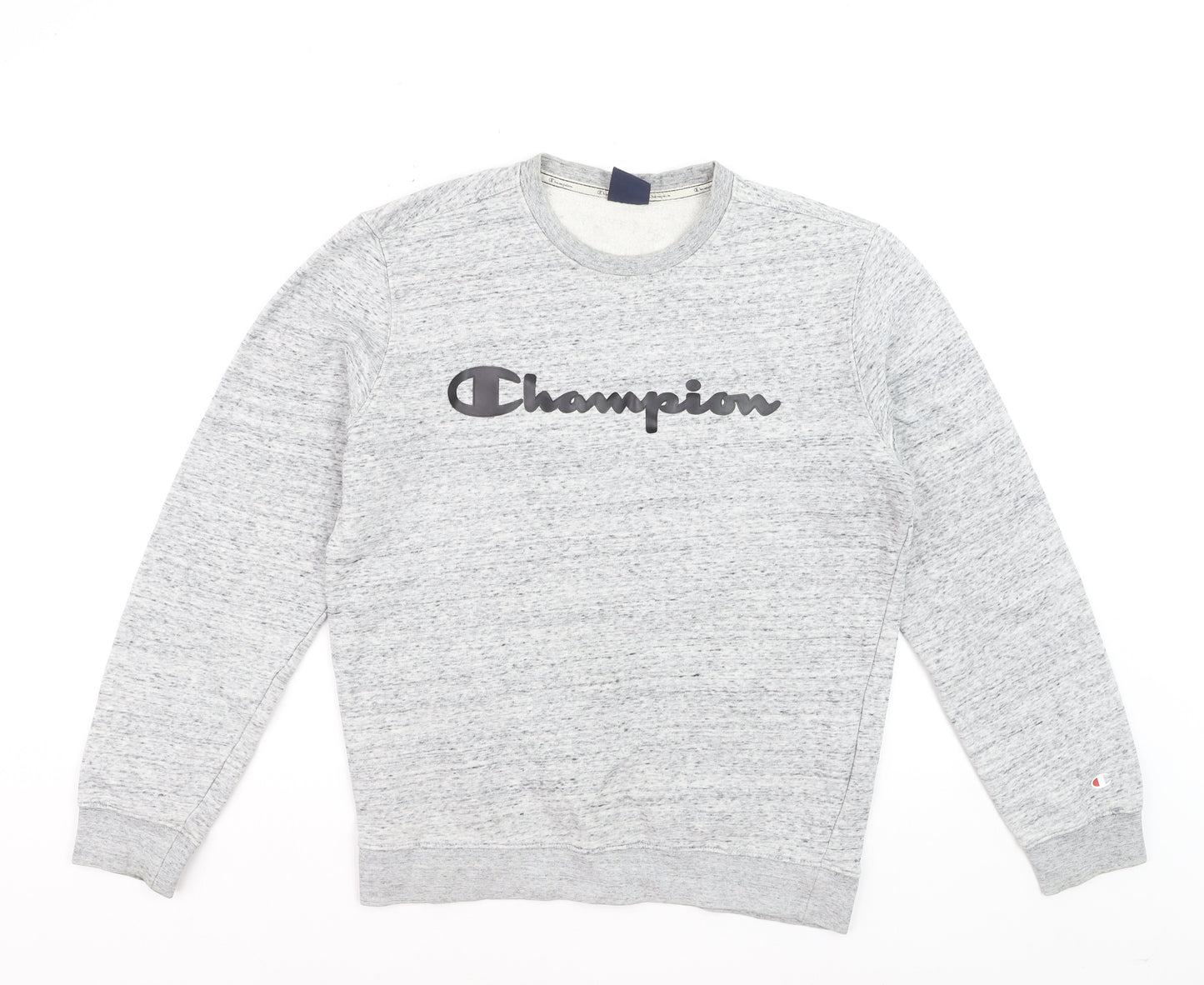 Champion Men's Grey Pullover Sweatshirt Medium Logo Crew Neck