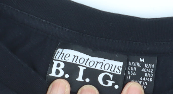 The Notorious B.I.G. Men's Black Graphic T-Shirt Size M Music Hip Hop