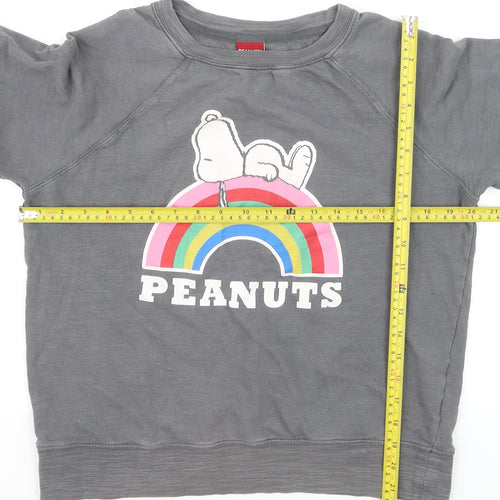 Marks and Spencer Women's Grey Snoopy Peanuts Cotton Pullover Jumper Size 12