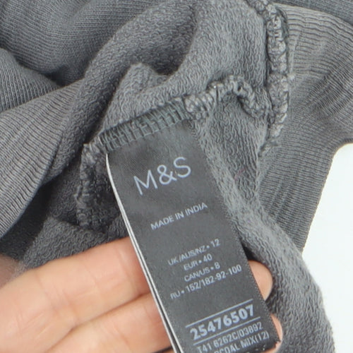 Marks and Spencer Women's Grey Snoopy Peanuts Cotton Pullover Jumper Size 12