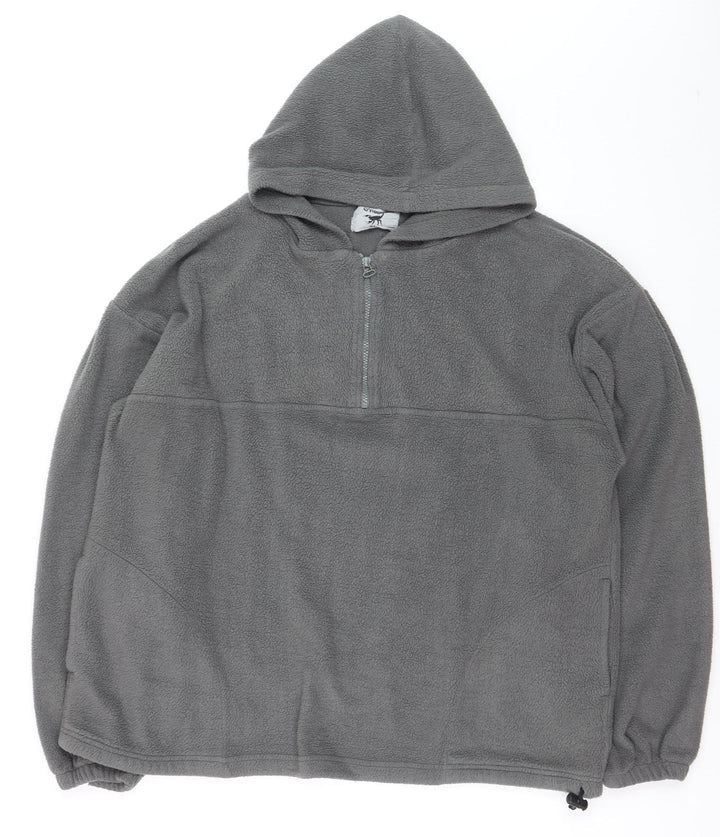 Scorpion Men's Grey Fleece 1/2 Zip Pullover Hoodie Size L