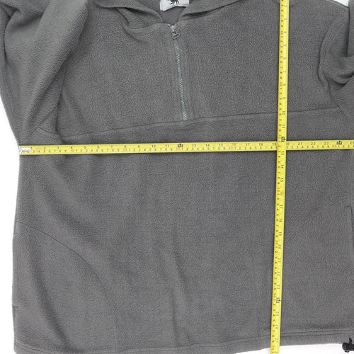 Scorpion Men's Grey Fleece 1/2 Zip Pullover Hoodie Size L