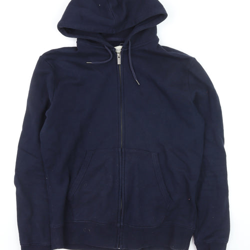 Marks and Spencer Men’s Blue Full Zip Hoodie Size M Cotton