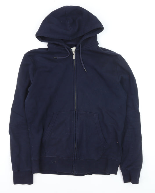 Marks and Spencer Men’s Blue Full Zip Hoodie Size M Cotton